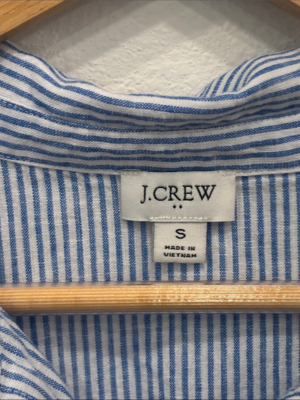 J. Crew Women’s Blue & White Striped Short-Sleeve Button Down Shirt Size S - Picture 4 of 8
